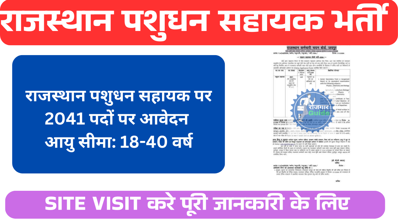 Rajasthan Livestock Assistant 2025